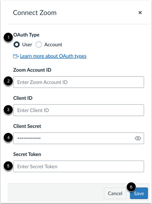 Add Zoom Information