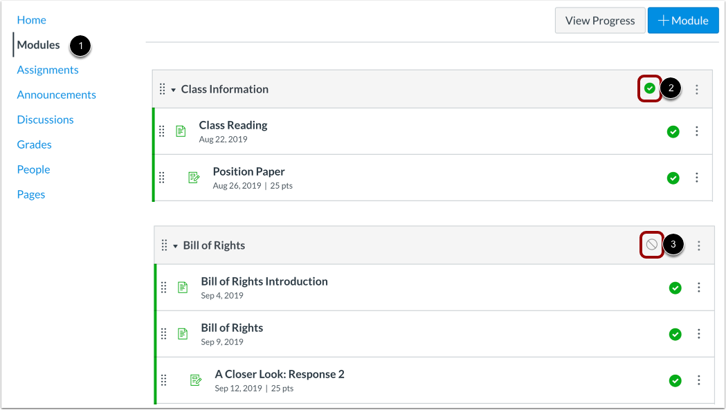 View Module Publish Status