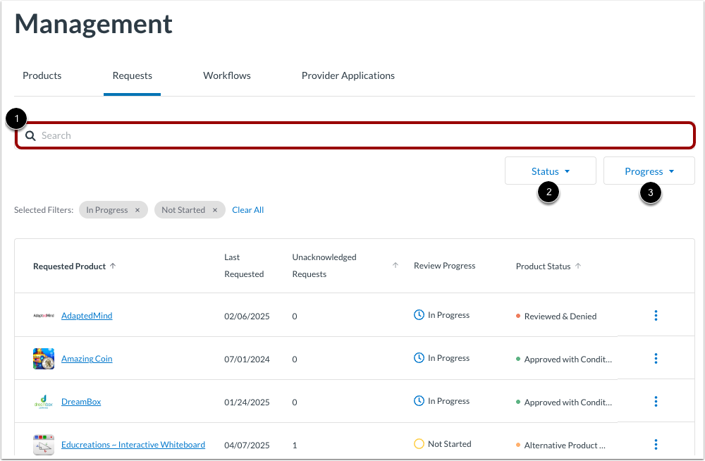Search or Filter List