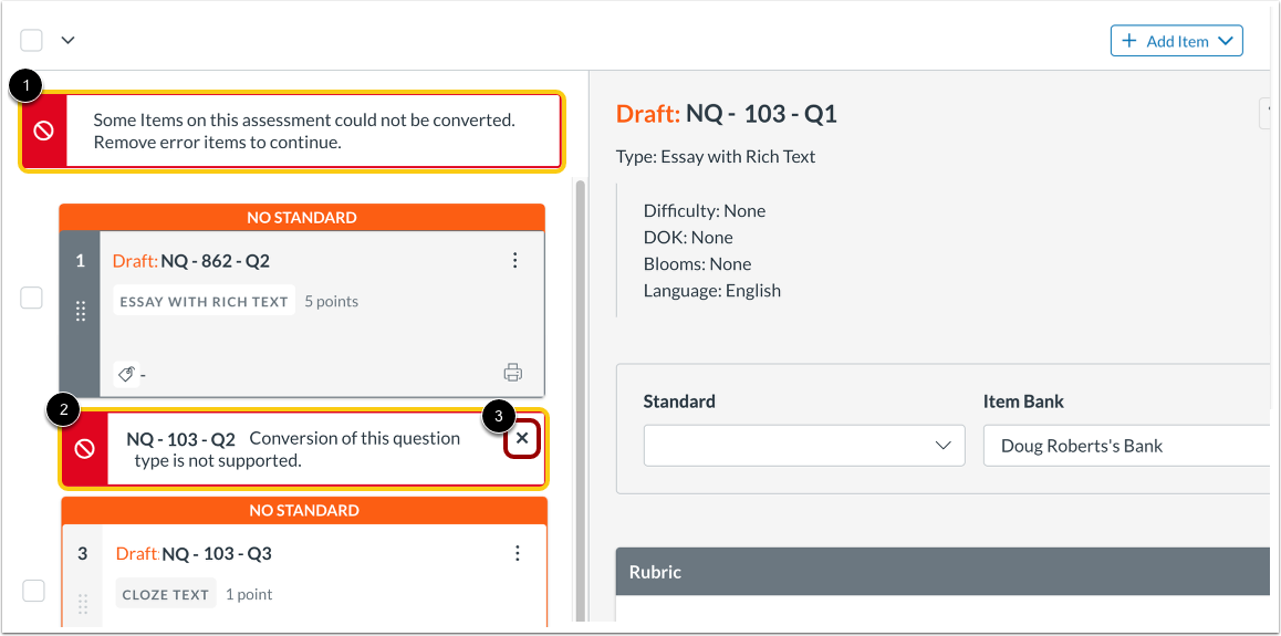 Unsupported Question Types