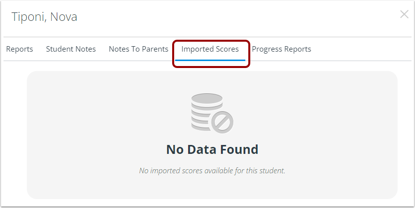 View Imported Scores