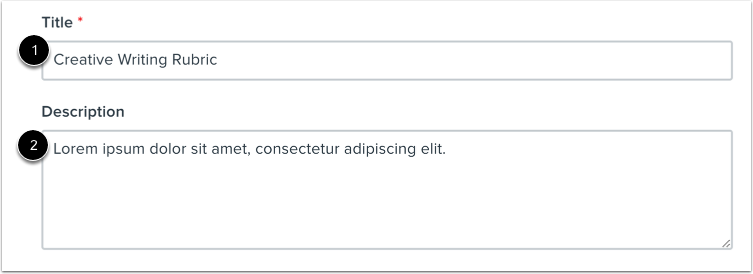 Enter Rubric Details
