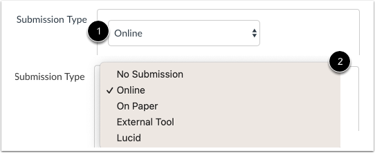 Select Submission Type