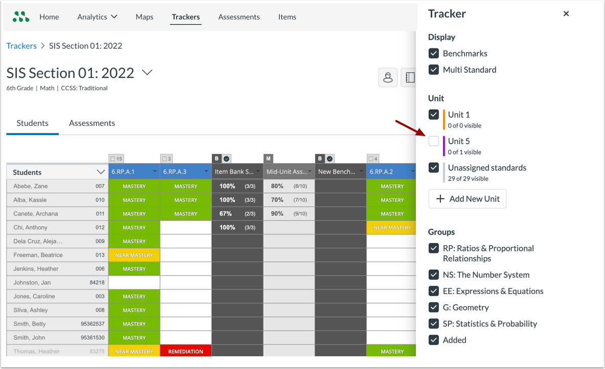 Hide Unit from Tracker