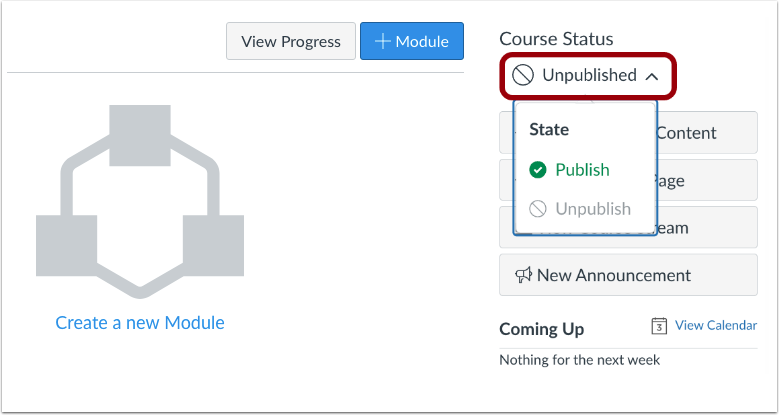 View Unpublished Course