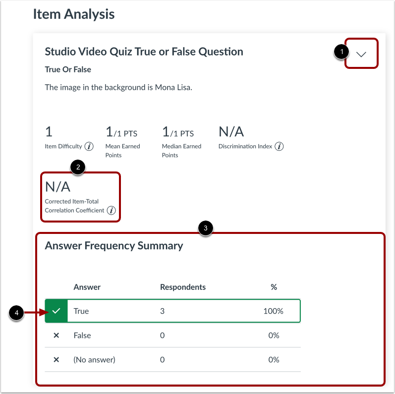 View Expanded Item Analysis