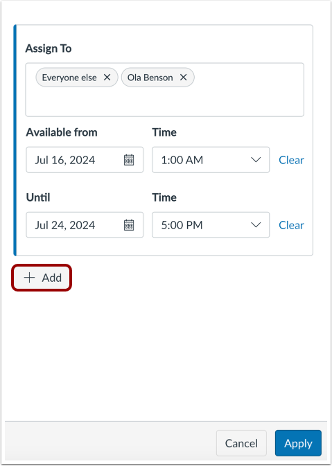 Add Additional Assignment Information
