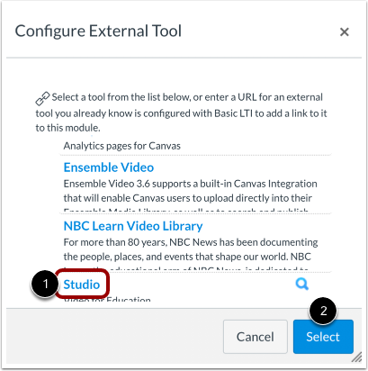 Configure External Tool Assignment