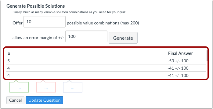 View Possible Solutions