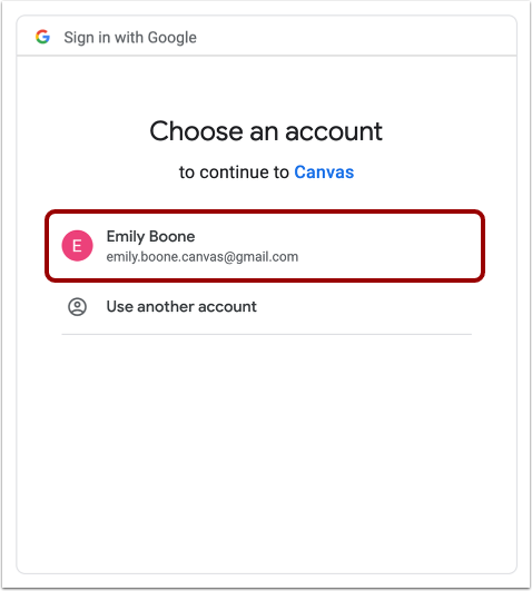 Choose Account