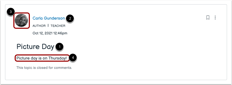 View Homeroom Announcement Details