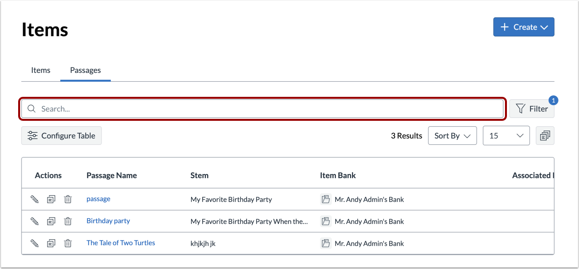 Search by Passage Title