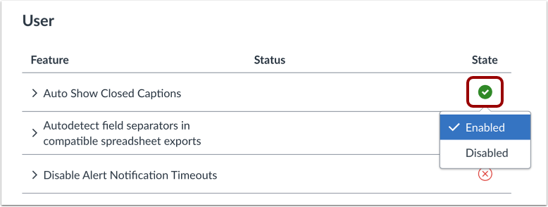 Edit Feature Settings