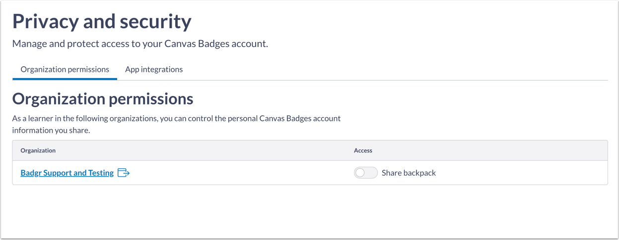 Accessing all privacy and security settings