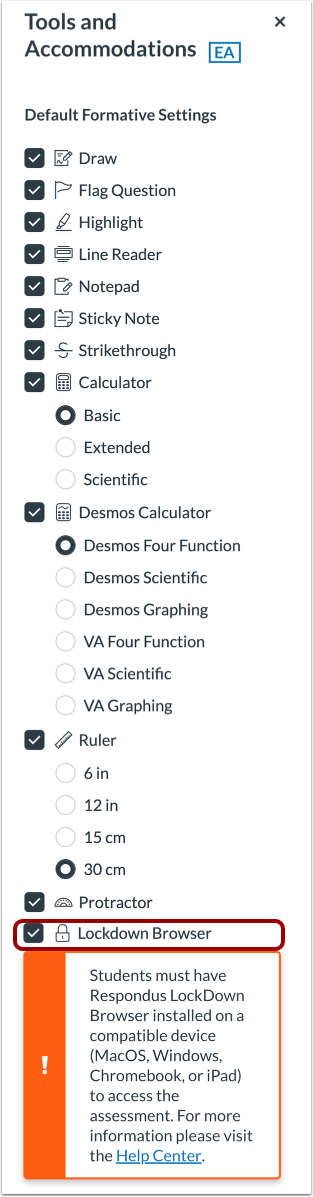 Enable Lockdown Browser