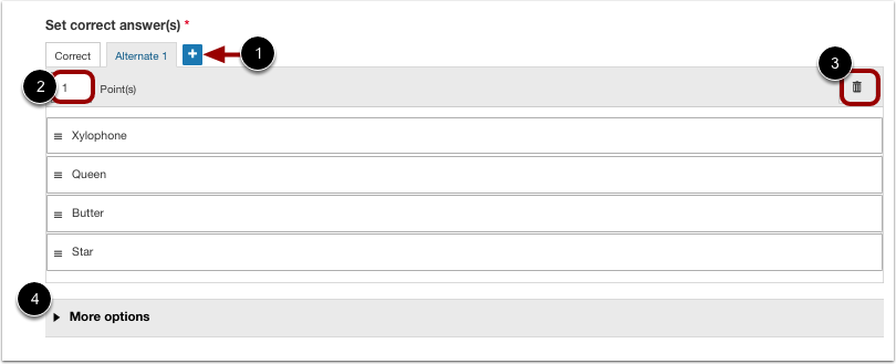 Set Alternate Correct Response