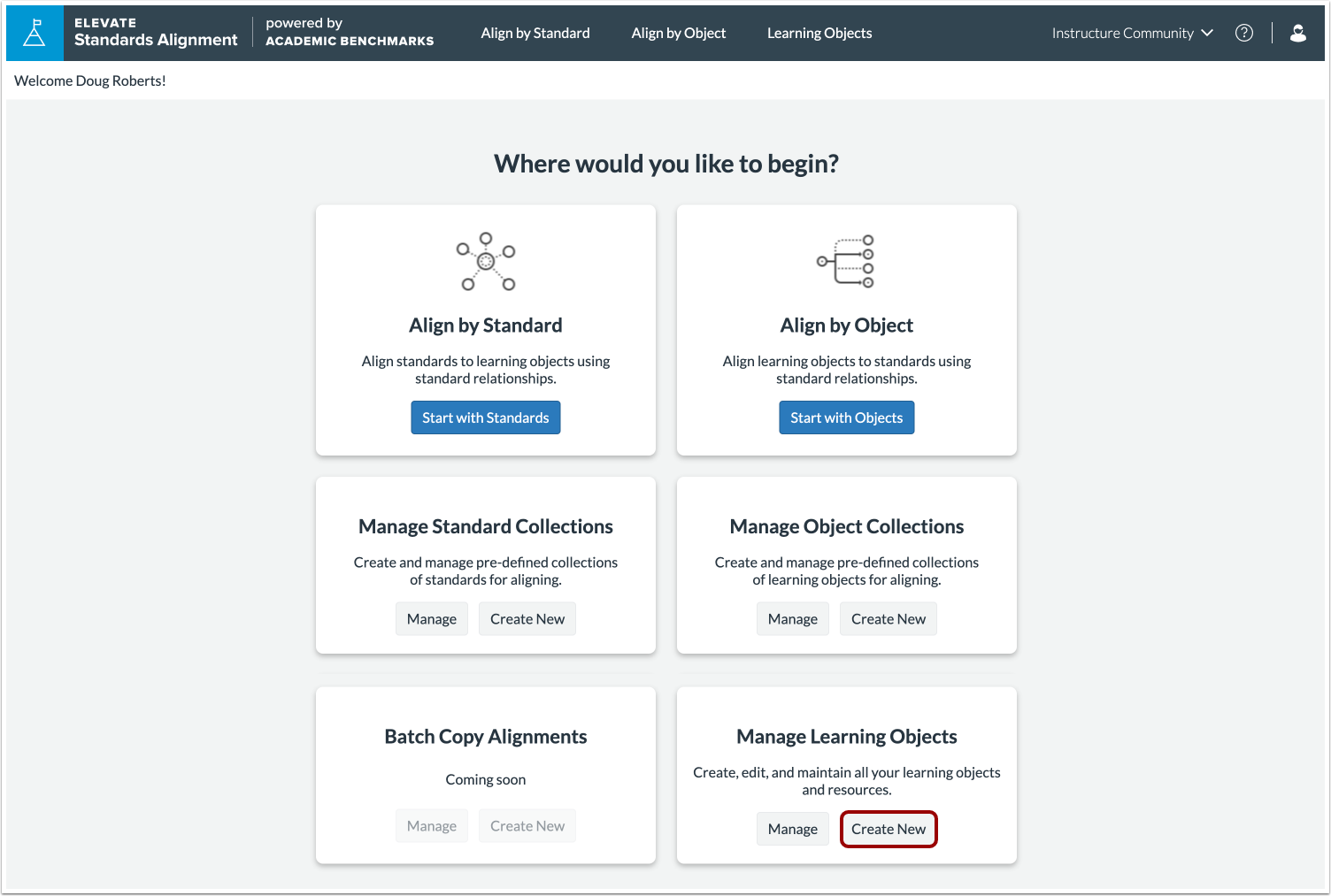 Create New Learning Object