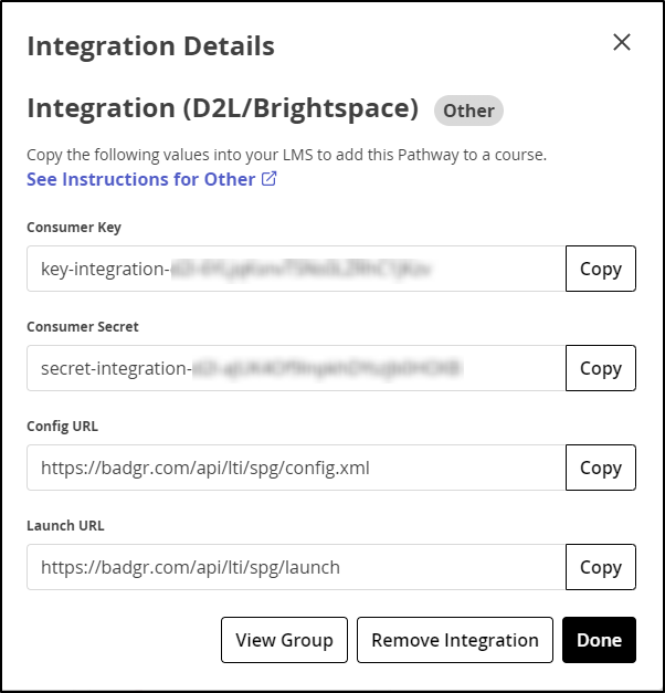 intergration details