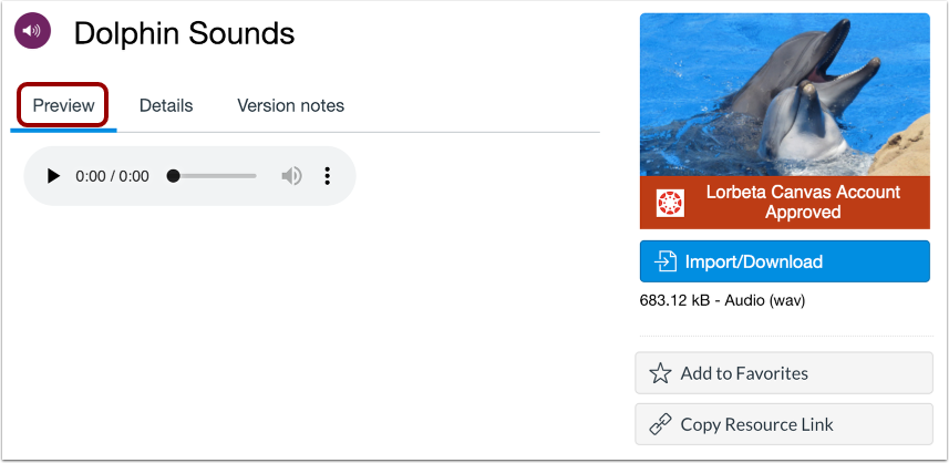 View Resource Preview