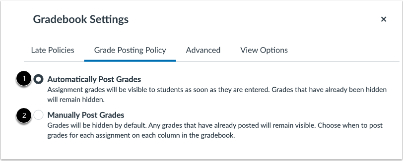 Set a Course Posting Policy