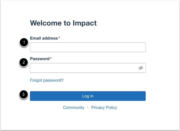 Log into Impact