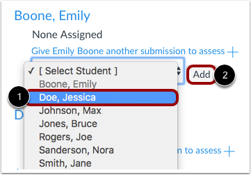 Select Student to Assign Review