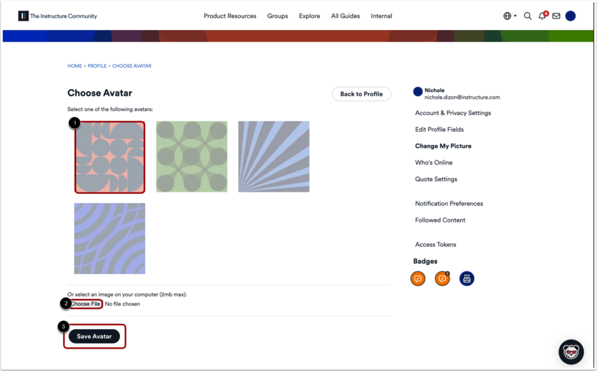 How do I update my avatar in the Instructure Community? - Instructure ...
