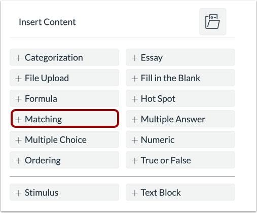 Add Matching Question