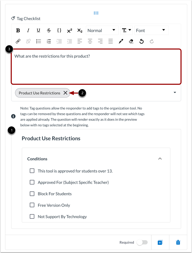 View Tag Checklist