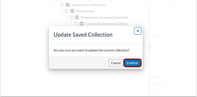 Confirm Collection Edits