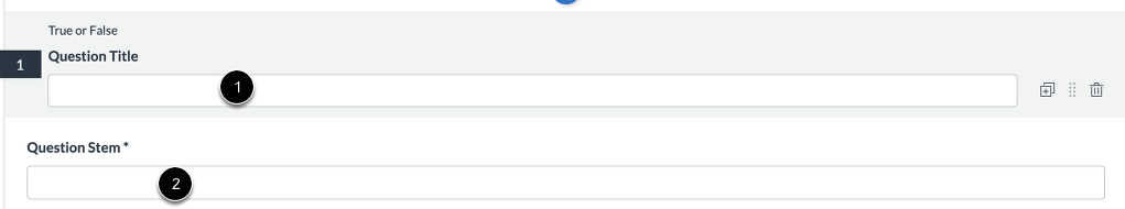 Add Question Title and Stem