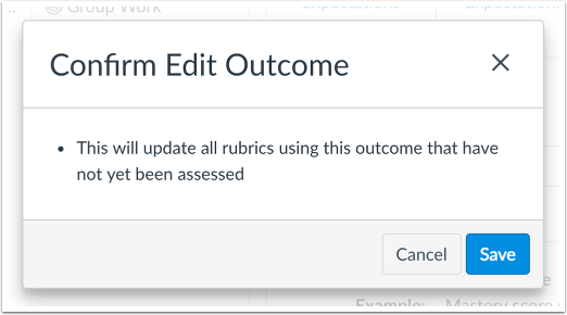 View Outcome Edit Confirmation