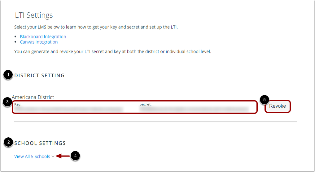View LTIi Settings Page