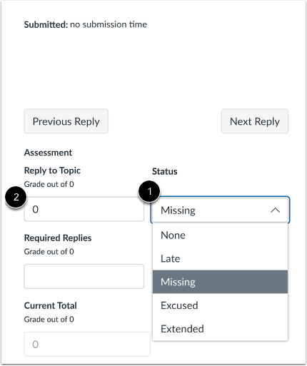 Select Missing Status