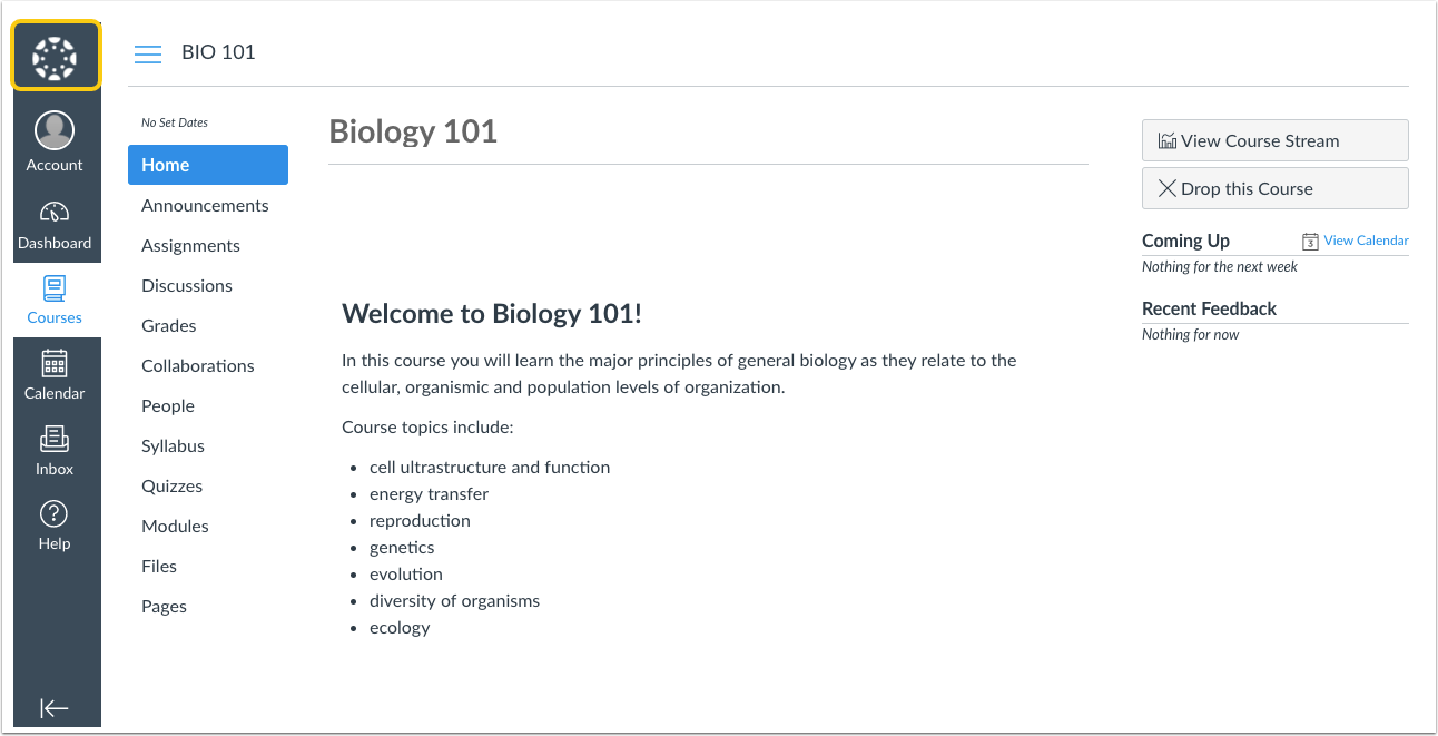 Return to Catalog Dashboard