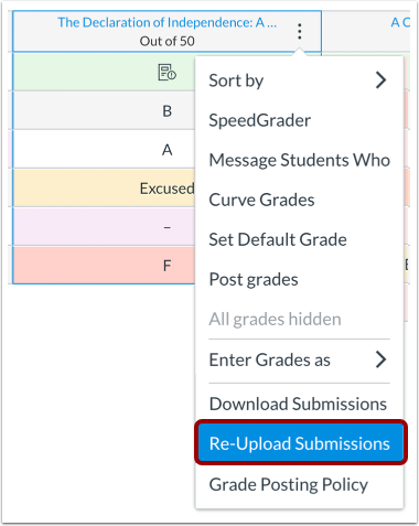 Re-Upload Submissions