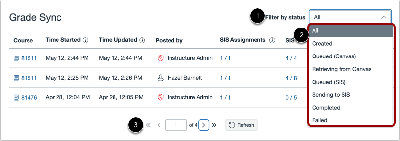 View Grade Sync History