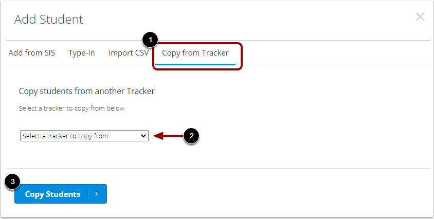 Copy from another tracker