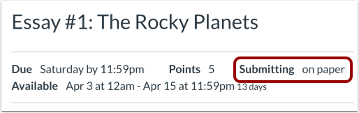 View Submission Type