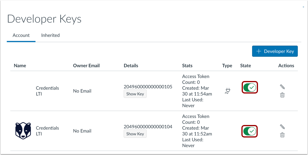Enable LTI and API Keys