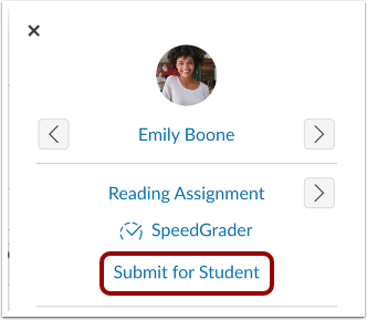 Select Submit for Student