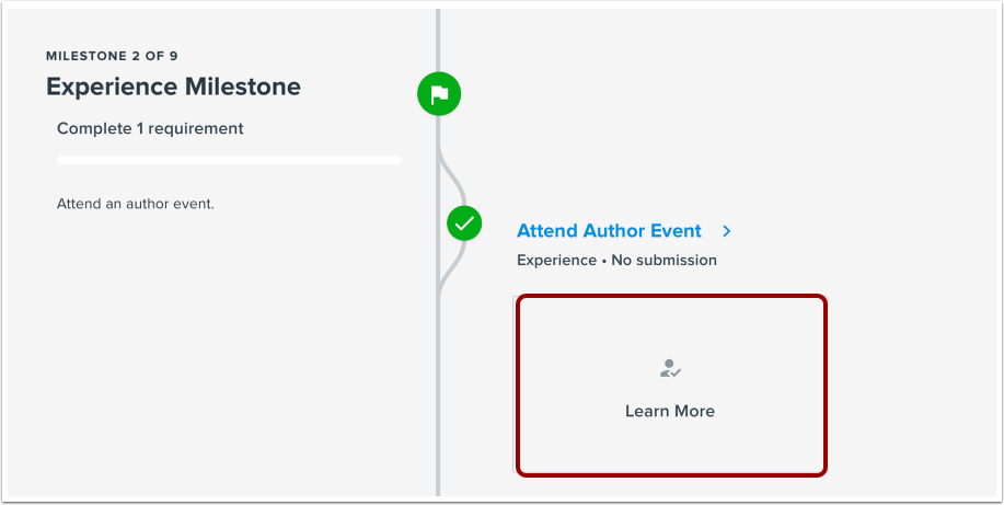 View Experience Milestone Requirement