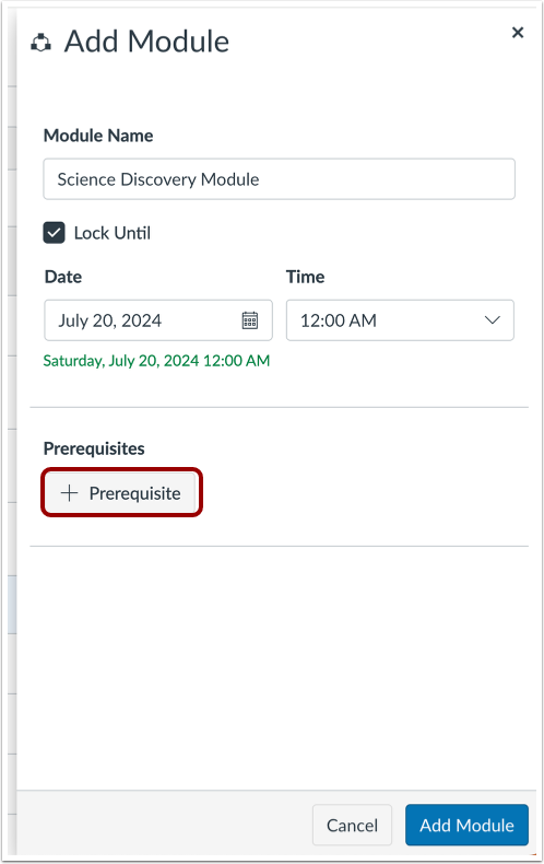 Add Module Prerequisites