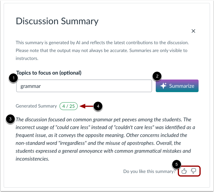 Generate Discussion Summary