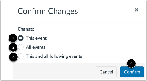 Confirm Repeating Events