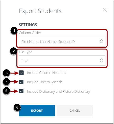 Export Student List