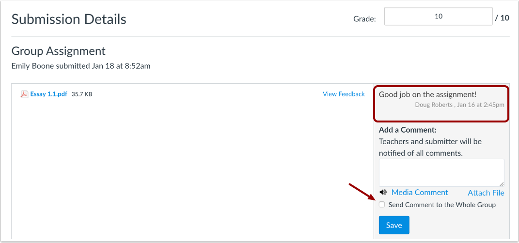 View Individual Comment