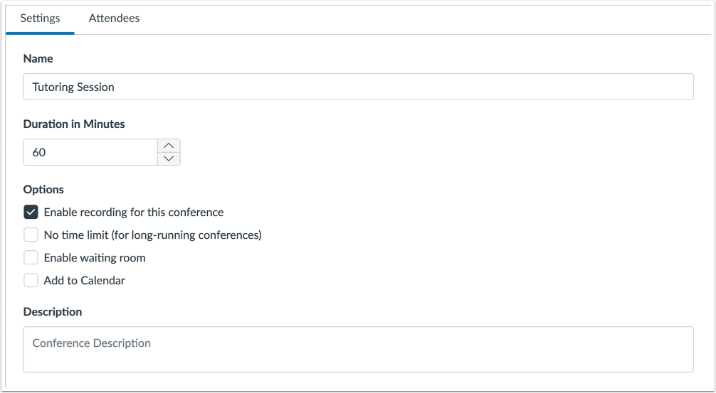 Edit Conference Details