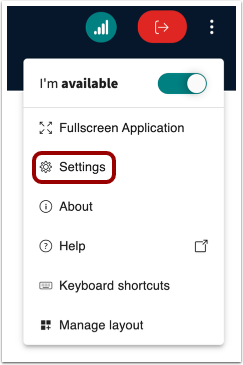 View Settings Menu