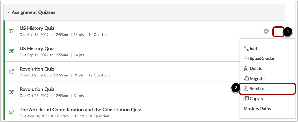 Open New Quiz Options